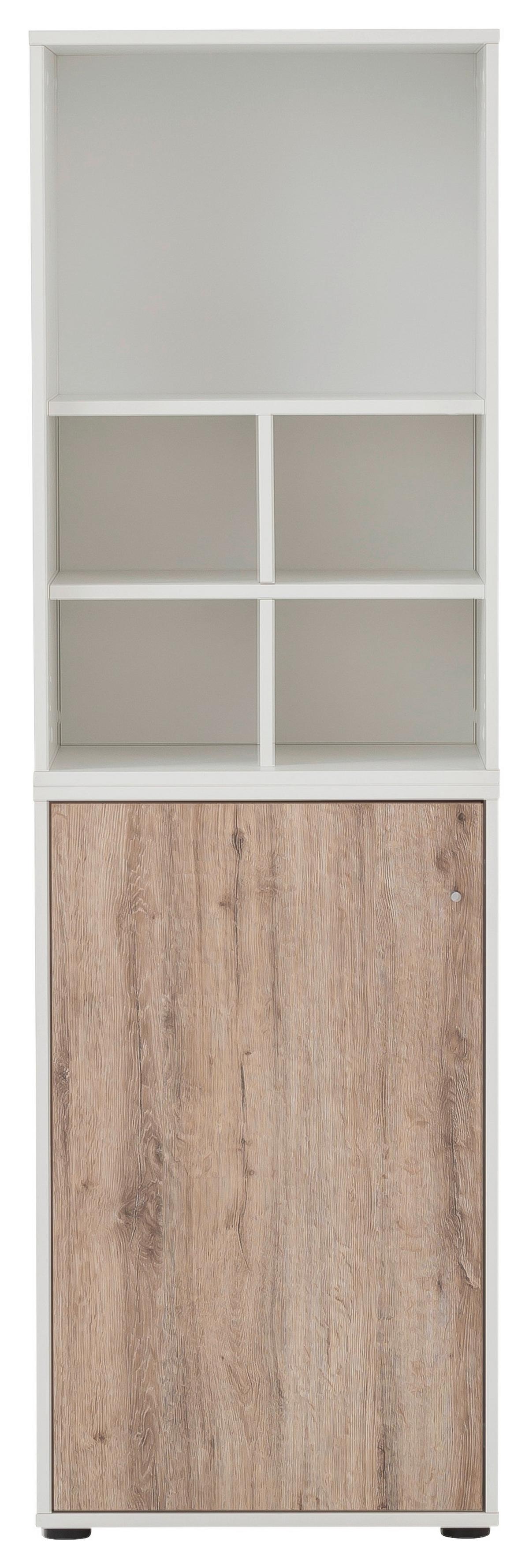 Aktenschrank Set U510R Weiß/Wildeiche - Wildeiche/Weiß, MODERN, Holzwerkstoff (50,9/165,2/41cm) - MID.YOU