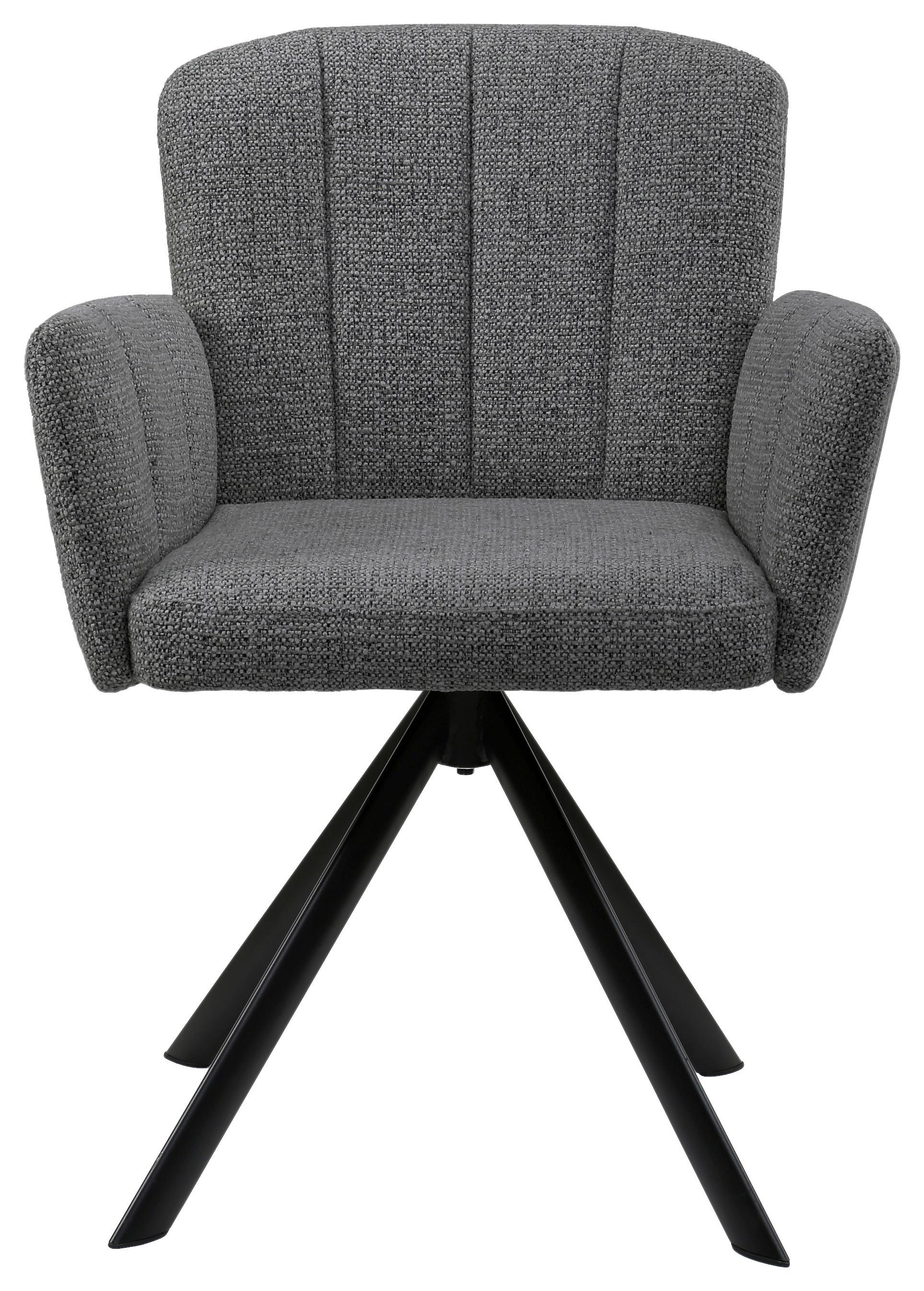STOL MED ARMSTÖD NORA - grå/svart, Modern, metall/trä (61/87/65cm) - Premium Living