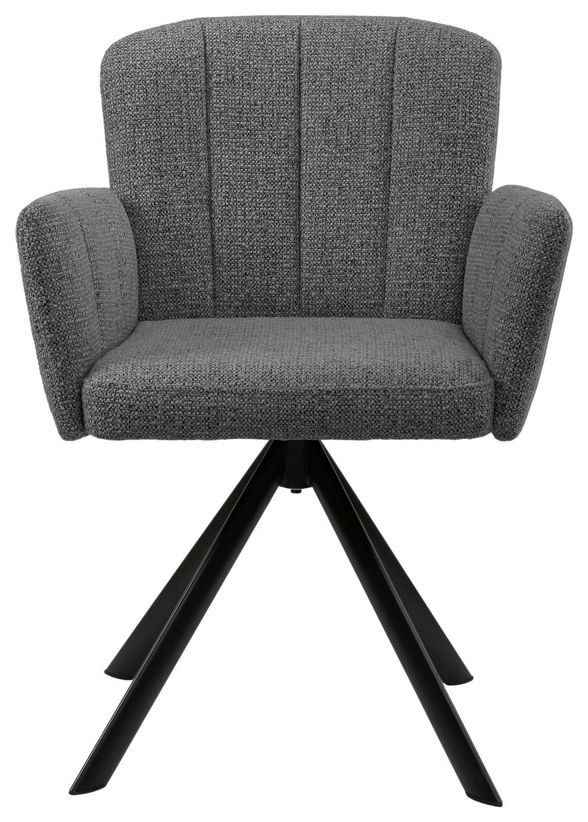 Armlehnstuhl Nora Grau/Schwarz - Schwarz/Grau, MODERN, Holz/Textil (61/87/65cm) - Premium Living