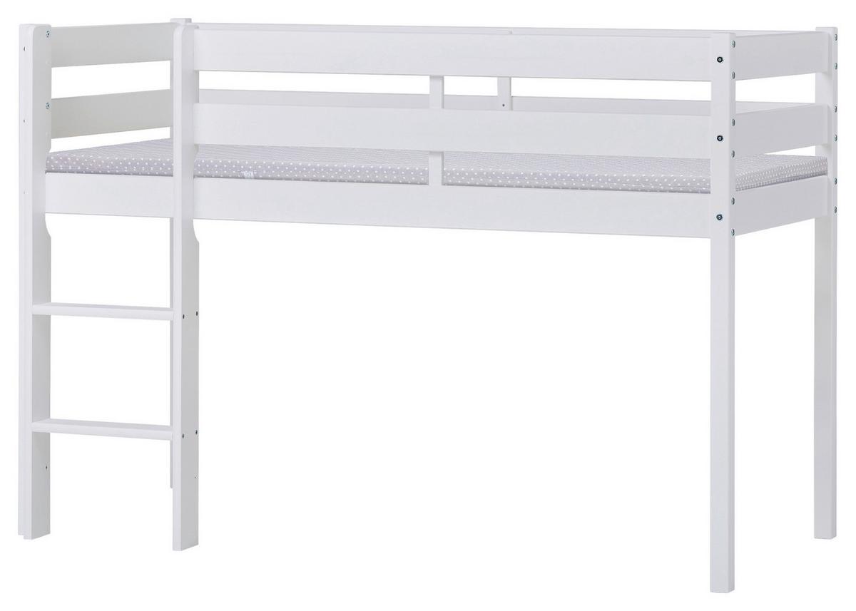 Hochbett ECO COMFORT Weiß ca. 90x200 cm - Naturfarben/Weiß, MODERN, Holz (90/200cm) - MID.YOU