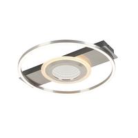 LAMPA SUFITOWA LED SANDRA - szary/kolor niklowy, Trend, tworzywo sztuczne/metal (42/40/6cm) - Novel