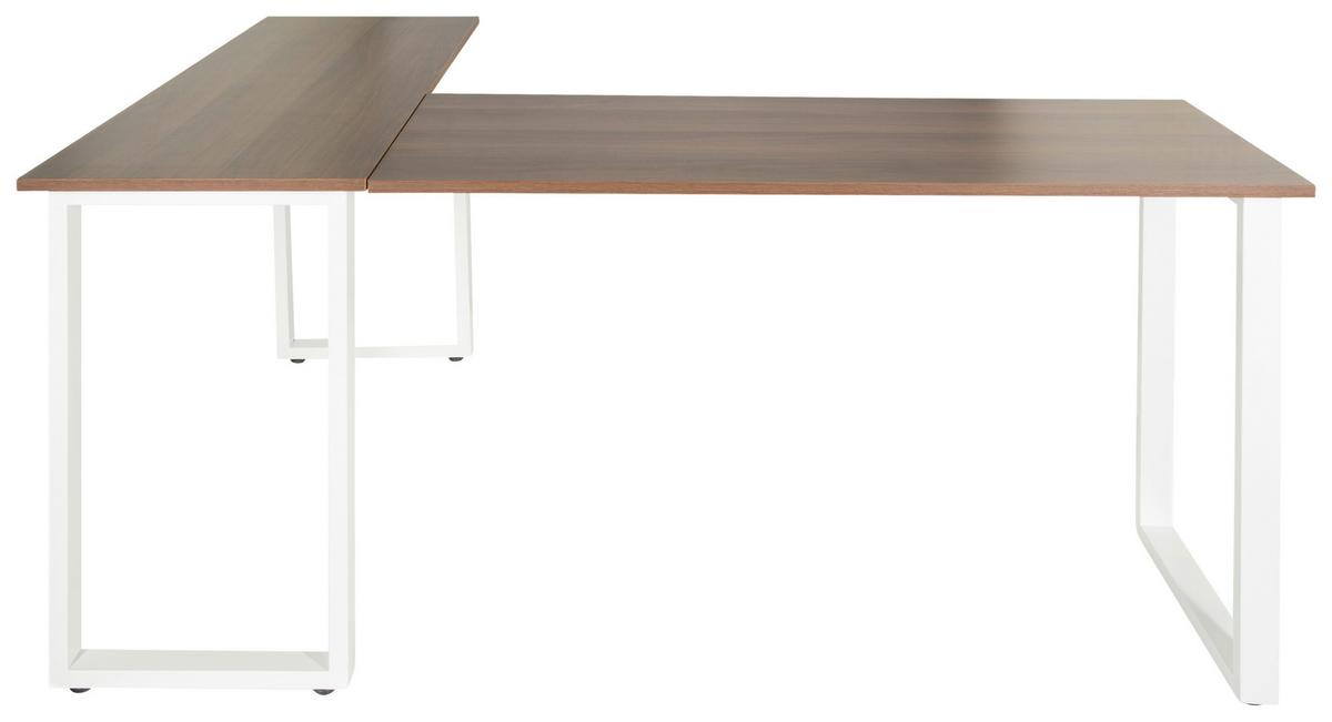 Kotna Pisalna Miza Workspace Basic I, Barva Oreha, Bela - barva oreha/bela, Basics, kovina/leseni material (165/120/75cm) - MID.YOU