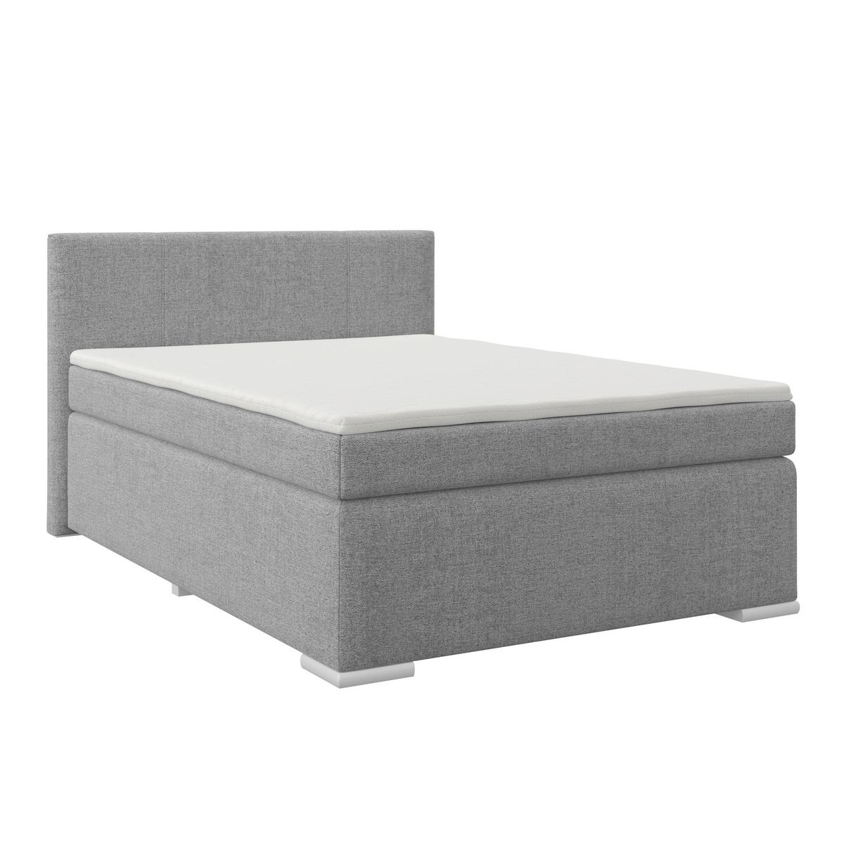 Boxspring Krevet Mira - siva, Konvencionalno, metal/tekstil (140/200cm) - Best Price