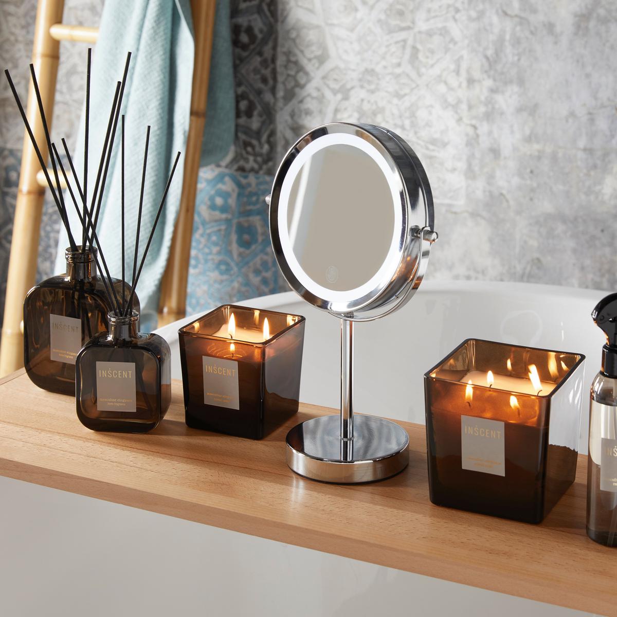 Leuchtenspiegel Mirri in Chromfarben - Chromfarben, ROMANTIK / LANDHAUS, Glas/Metall (21/32/21cm) - Mömax