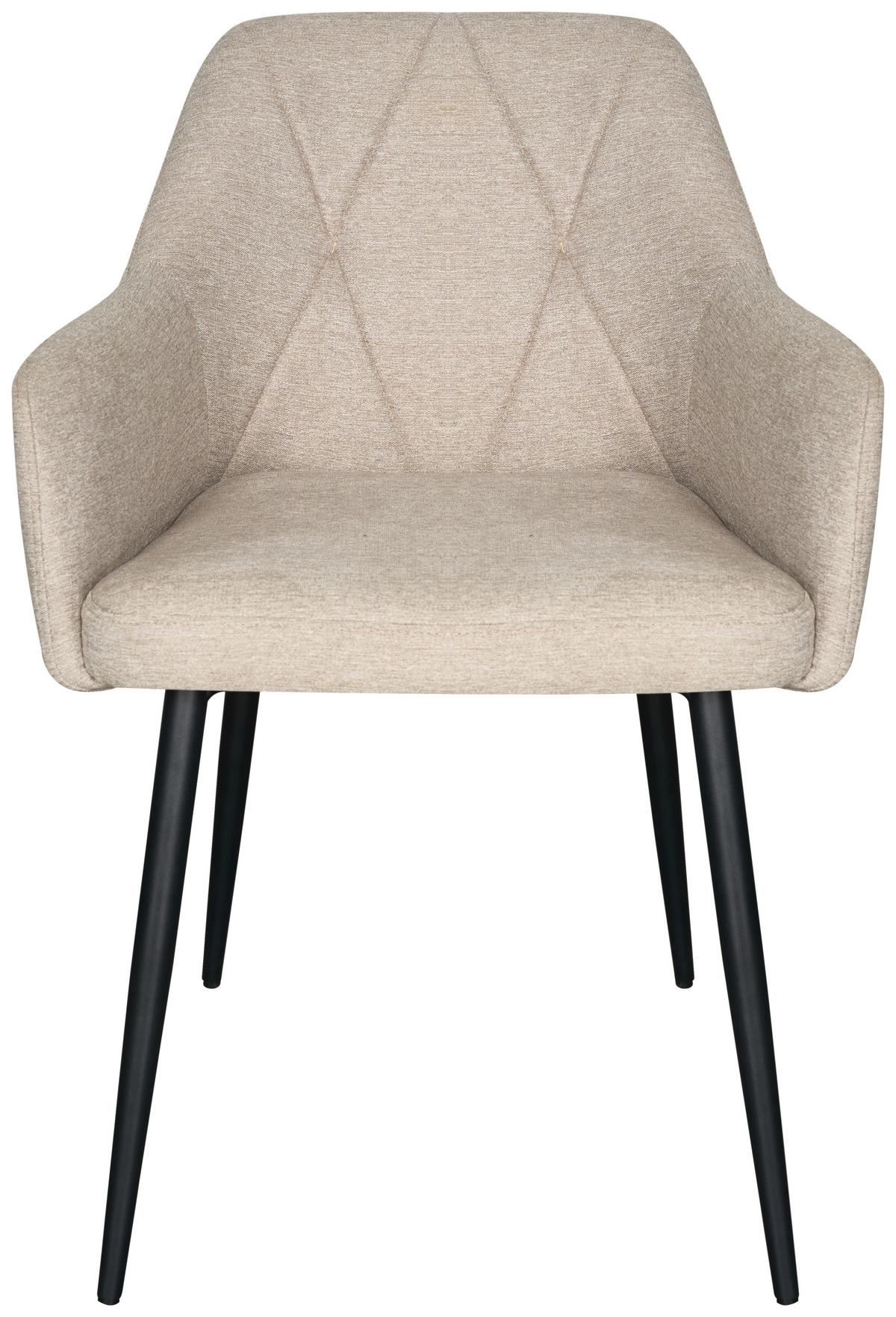 Naslanjač Hardy - črna/bež, Moderno, kovina/tekstil (57/86/64cm)
