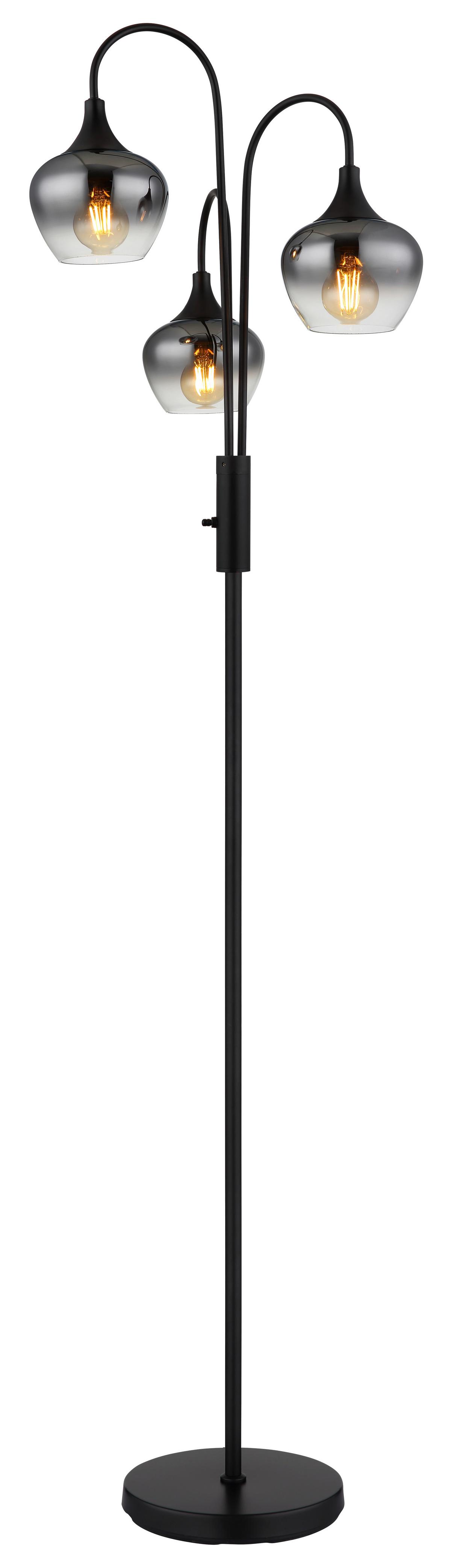 STEHLEUCHTE 15548S3 - Schwarz, Basics, Glas/Metall (43/165cm) - Globo