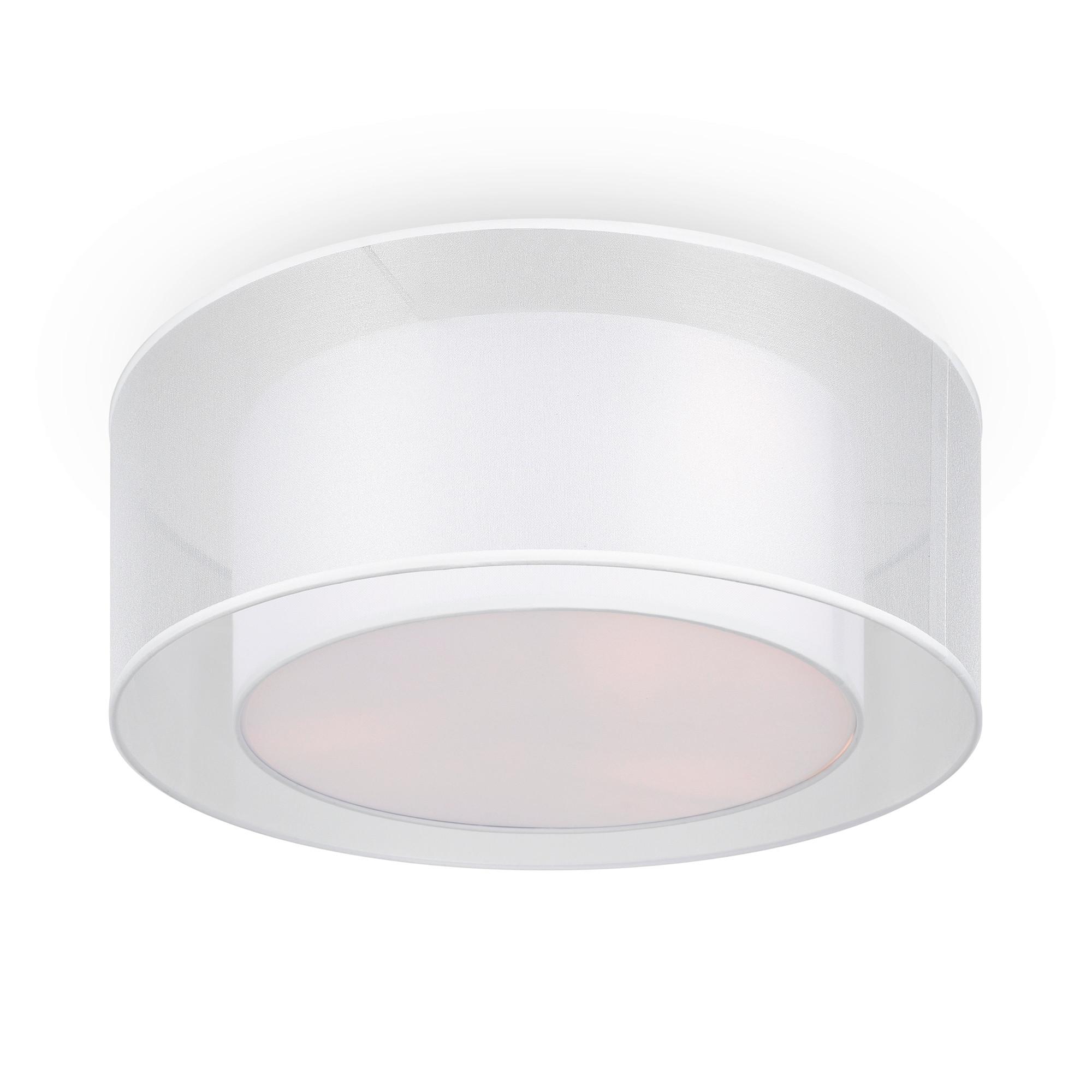Deckenleuchte Bergamo Weiß max. 60 Watt - Transparent/Weiß, Trend, Kunststoff/Textil (52/18cm) - MAYTONI