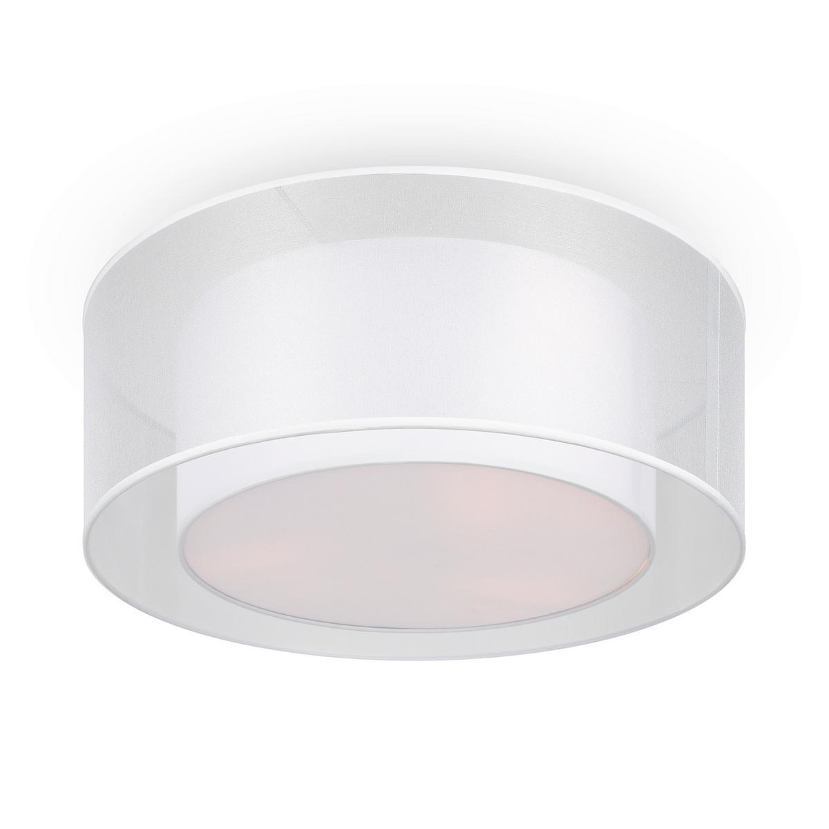 Deckenleuchte Bergamo Weiß max. 60 Watt - Transparent/Weiß, Trend, Kunststoff/Textil (52/18cm) - MAYTONI