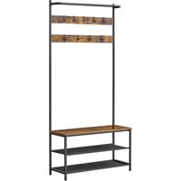 GARDEROBE HALL TREE - Schwarz/Braun, MODERN, Holzwerkstoff/Metall (84/180/32,2cm) - MID.YOU