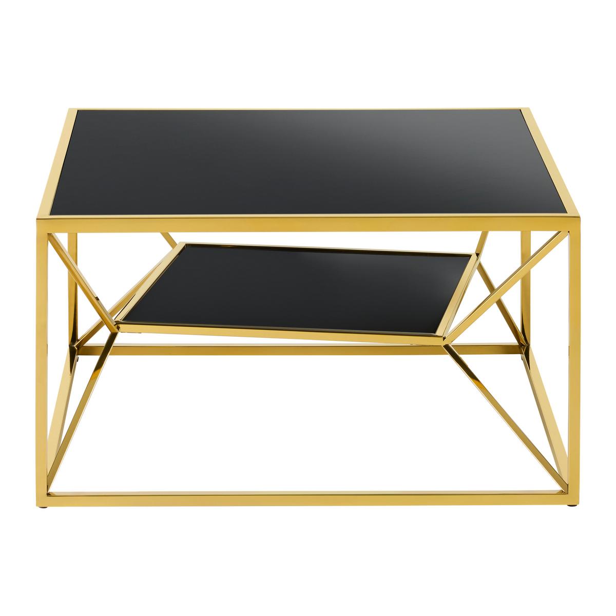 Klubska Miza Angel Ii - zlate barve/črna, Moderno, kovina/steklo (70/38/70cm) - Mömax