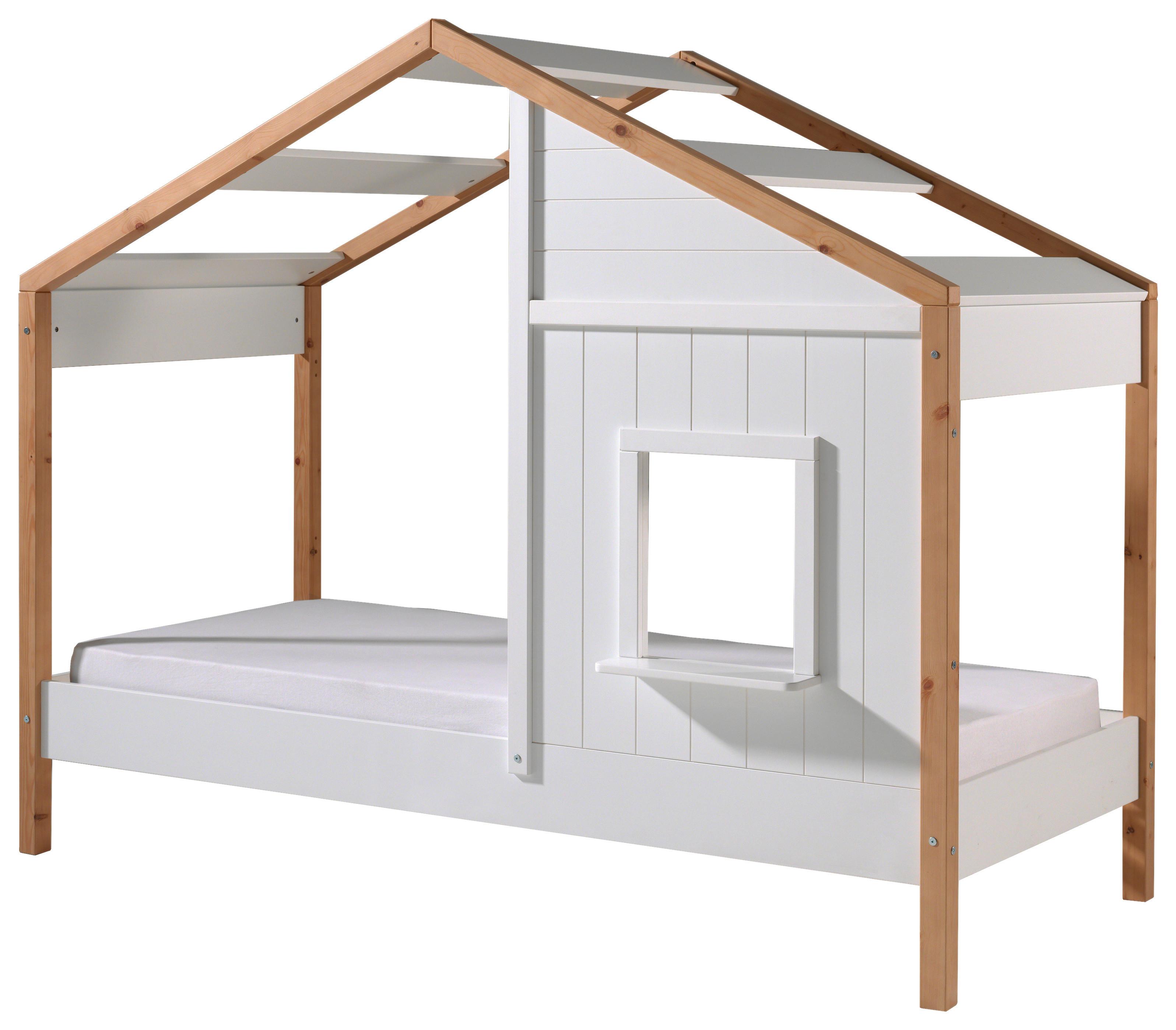 Hausbett Babs ca. 90x200 cmWeiß, Eichefarben - Eichefarben/Weiß, MODERN, Holz/Holzwerkstoff (90/200cm) - MID.YOU