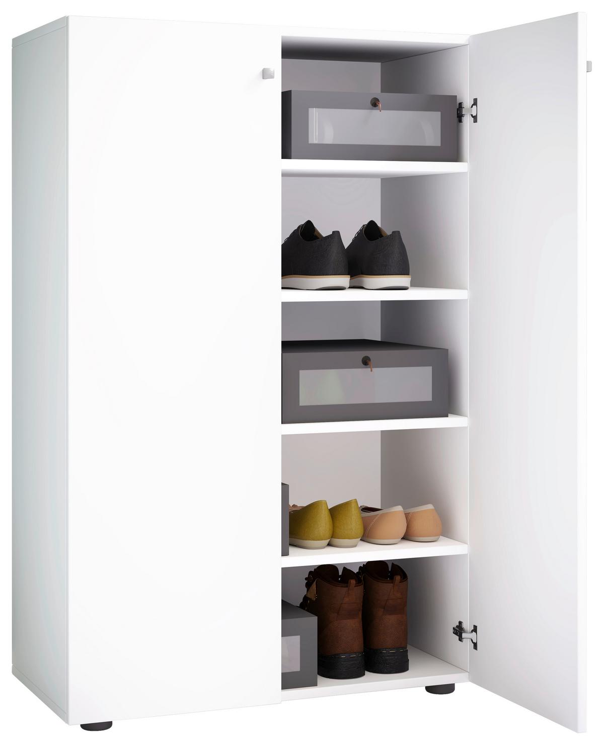 Schuhschrank Lona XL ca.70x110x39cm Weiß - Schwarz/Weiß, KONVENTIONELL, Holzwerkstoff/Kunststoff (70/110/39cm) - MID.YOU