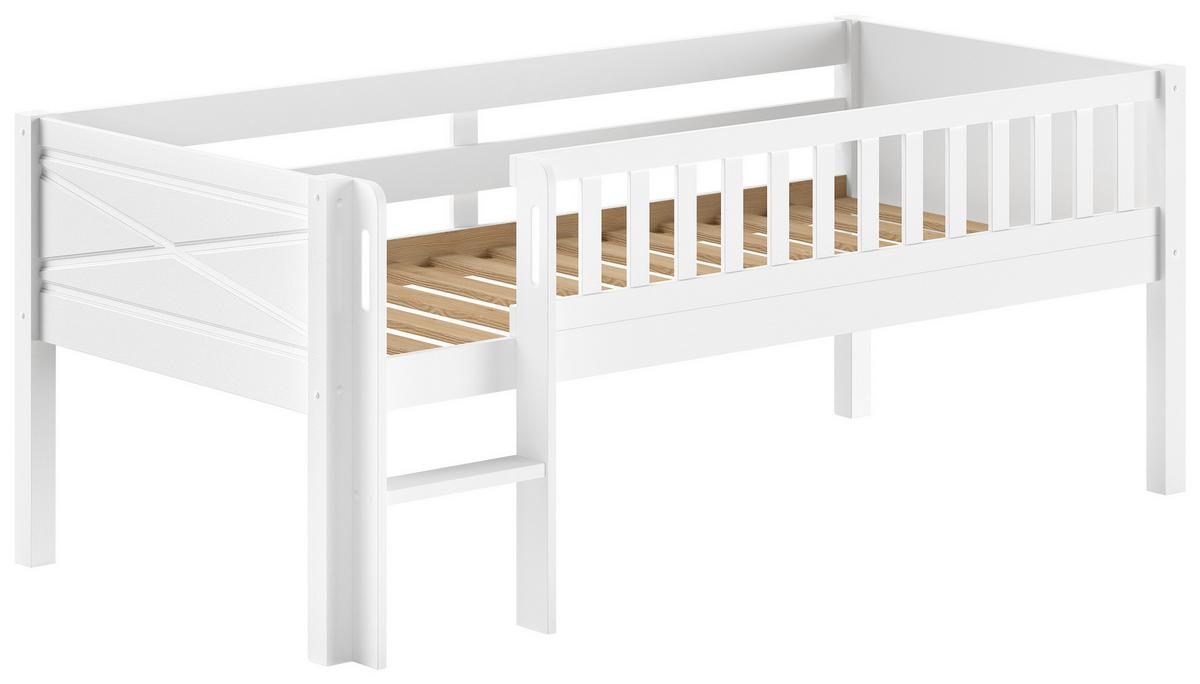 Spielbett SCOTT ca. 90x200cm teilmassiv - Weiß, MODERN, Holz/Holzwerkstoff (90/200cm) - Vipack