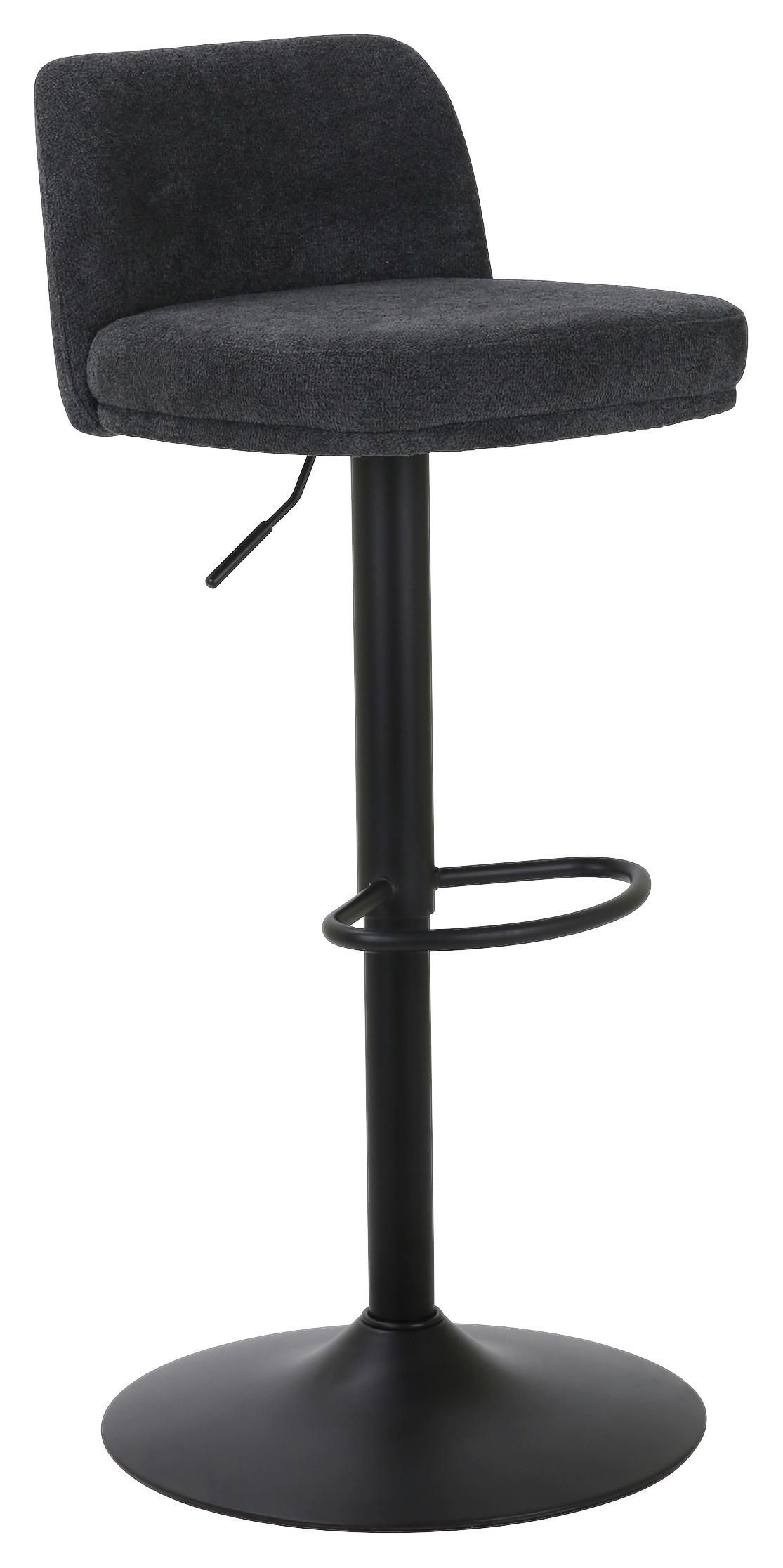 Barski Stol Anton, Črna - črna, Moderno, kovina/tekstil (45/82-103/50cm) - Mömax