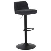 Barhocker Anton Schwarz - Schwarz, MODERN, Textil/Metall (45/82-103/50cm) - Mömax