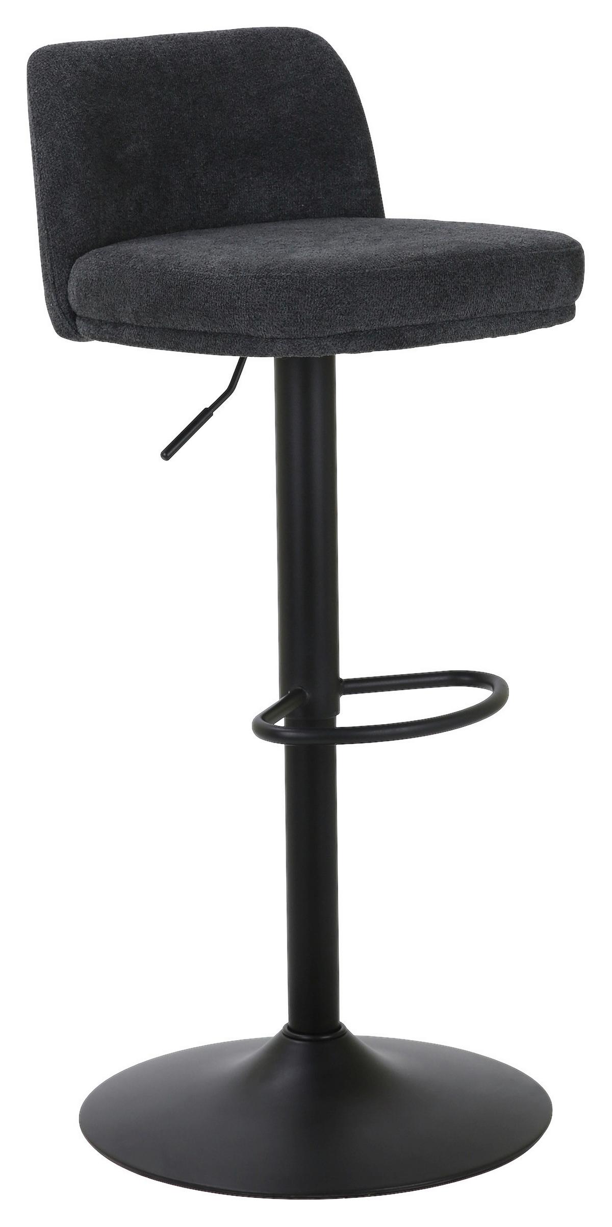 Barski Stol Anton, Črna - črna, Moderno, kovina/tekstil (45/82-103/50cm) - Mömax