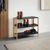 SKOHYLLA ELSA -SB- - svart/naturfärgad, Modern, trämaterial/naturmaterial (70/58,5/30cm) - Mömax