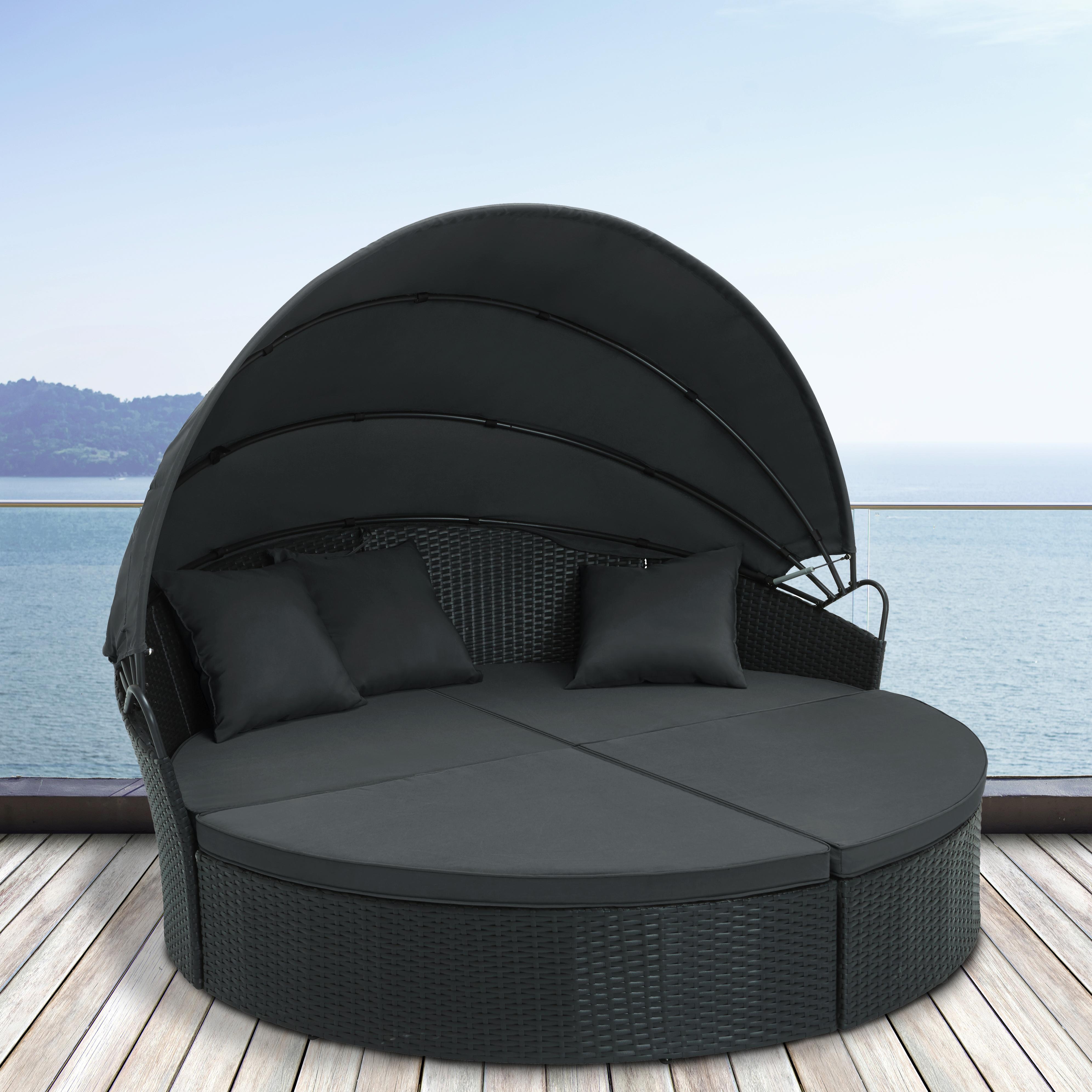 Garteninsel Lilly - Dunkelgrau, MODERN, Kunststoff/Textil (166/155/164cm) - Bessagi Garden