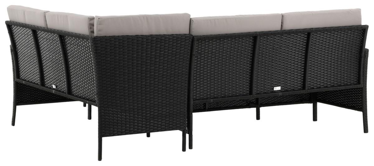 Dining-Loungeset Knock Grau/Schwarz - Schwarz/Grau, KONVENTIONELL, Kunststoff - Gardenson