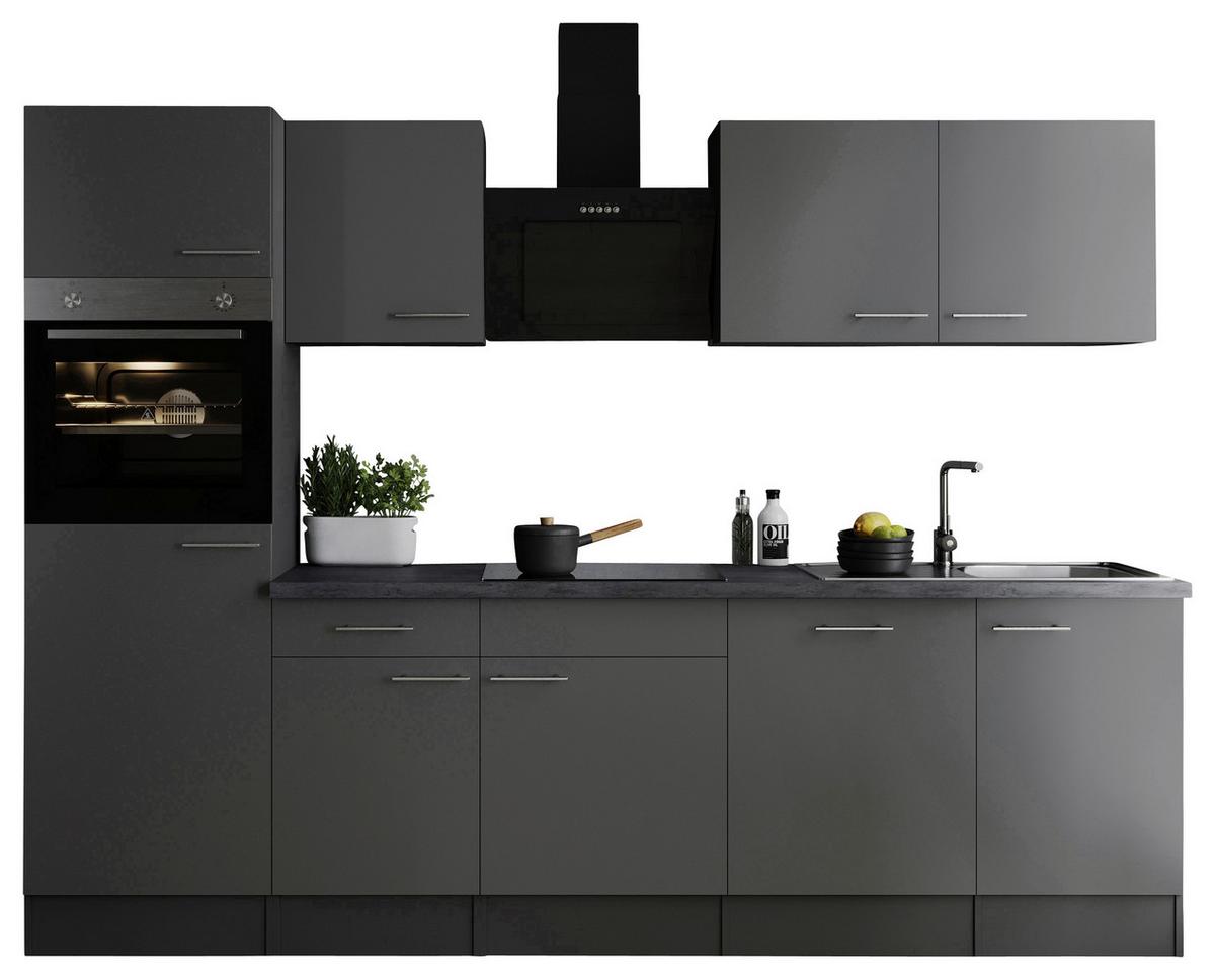 Kuhinjski Blok Z Aparati Oliver, 280cm - srebrne barve/siva, Design, kovina/leseni material (280cm) - Respekta