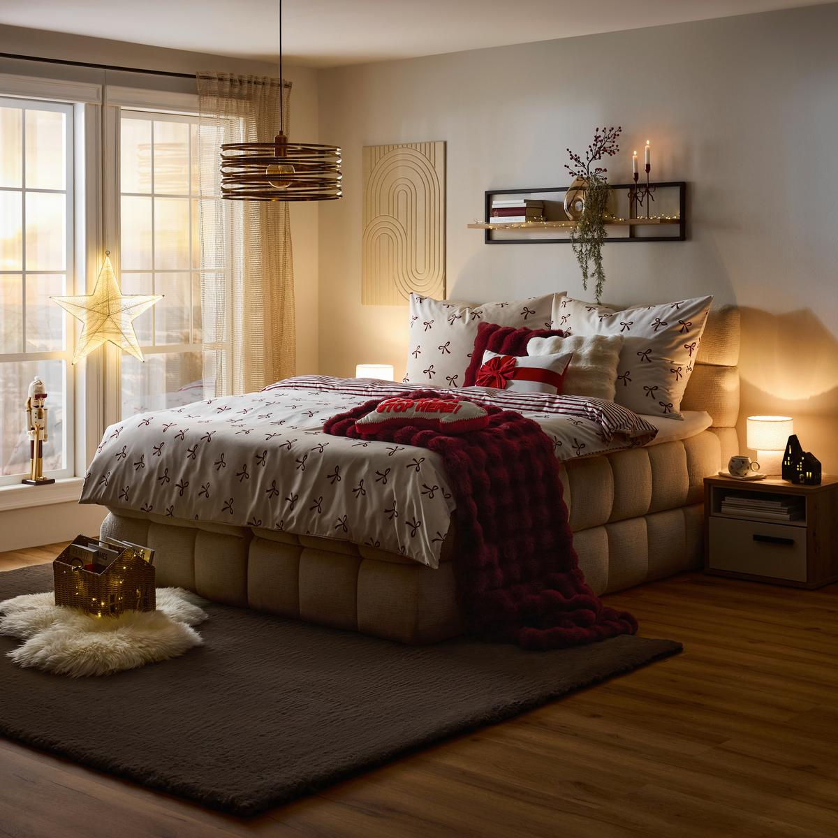 Boxspringbett Bubble Box Creme ca. 180x200cm - Creme/Schwarz, KONVENTIONELL, Holz/Textil (180/200cm) - Premium Living