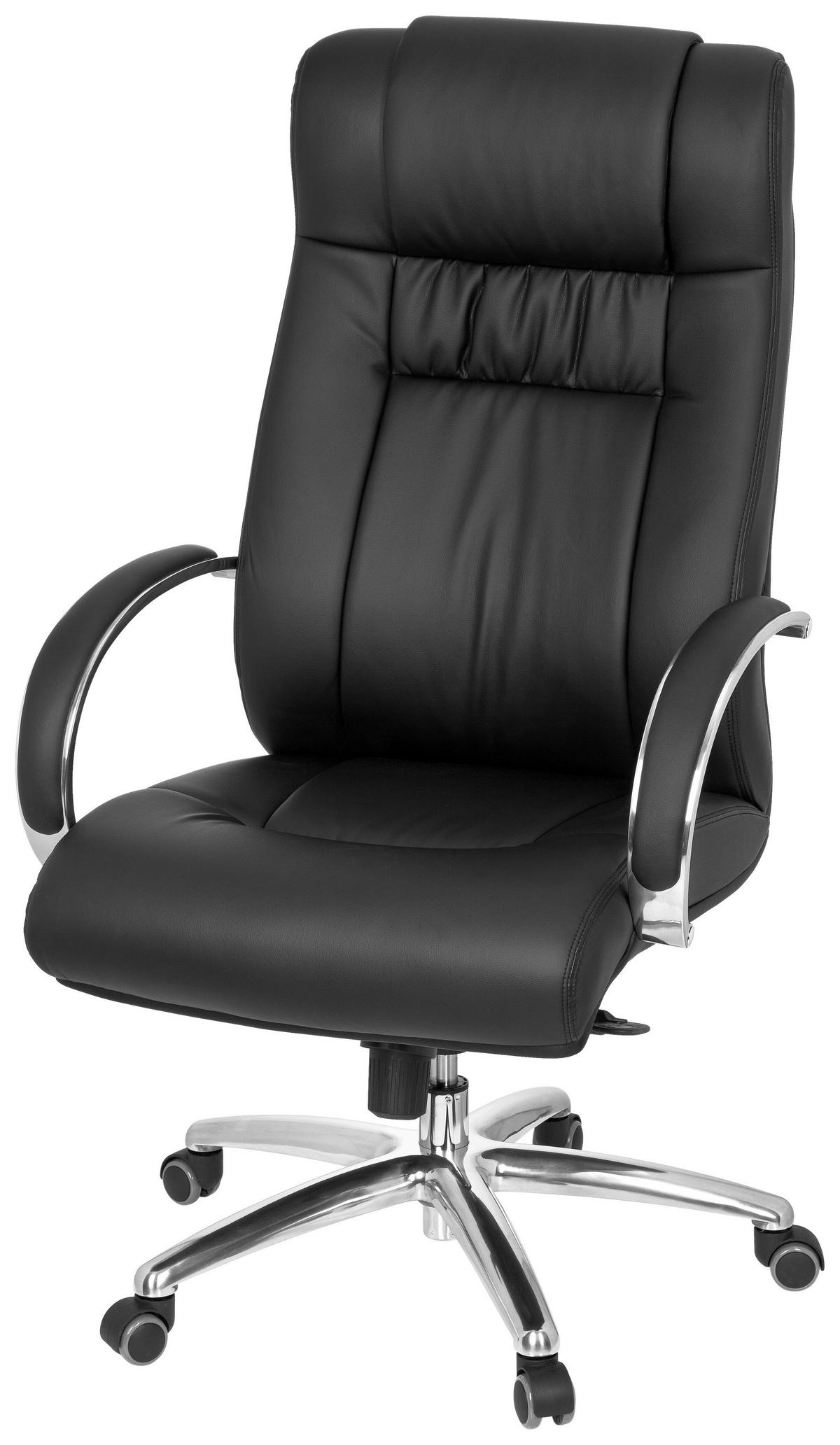 Pisarniški Stol Xxl G 600, Črna - srebrne barve/črna, Basics, kovina/umetna masa (60/131/49cm) - MID.YOU
