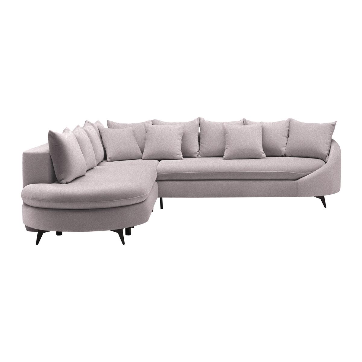 Ecksofa Axel Flieder - Flieder/Schwarz, MODERN, Textil/Metall (250/87/291cm) - Mömax