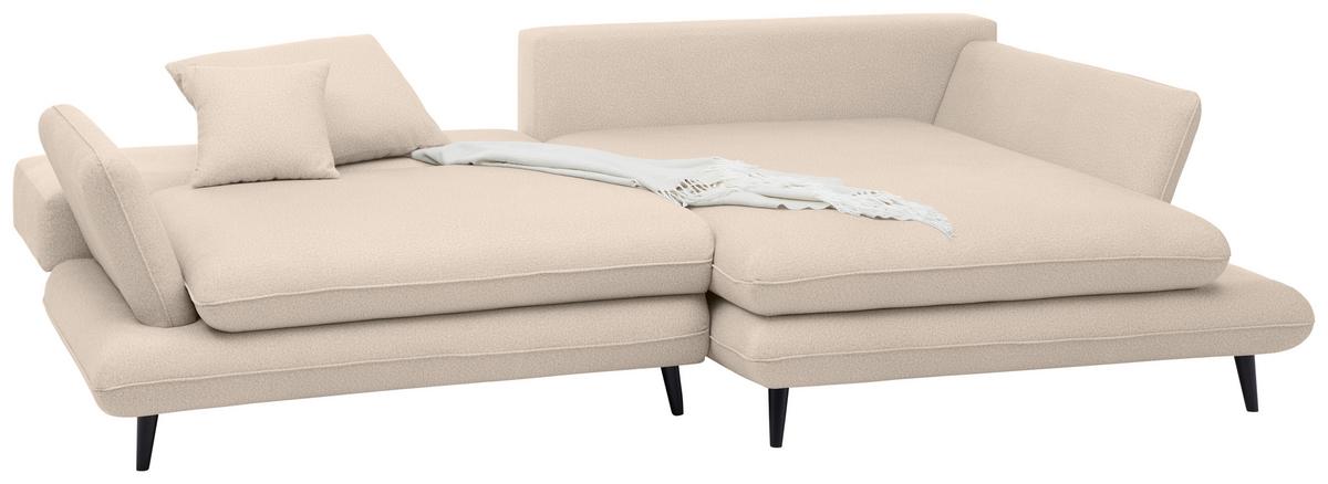 Sedežna Garnitura Monte Z Ležiščem In Predalom - bež/naravne barve, Moderno, tekstil/les (283/181cm) - Premium Living