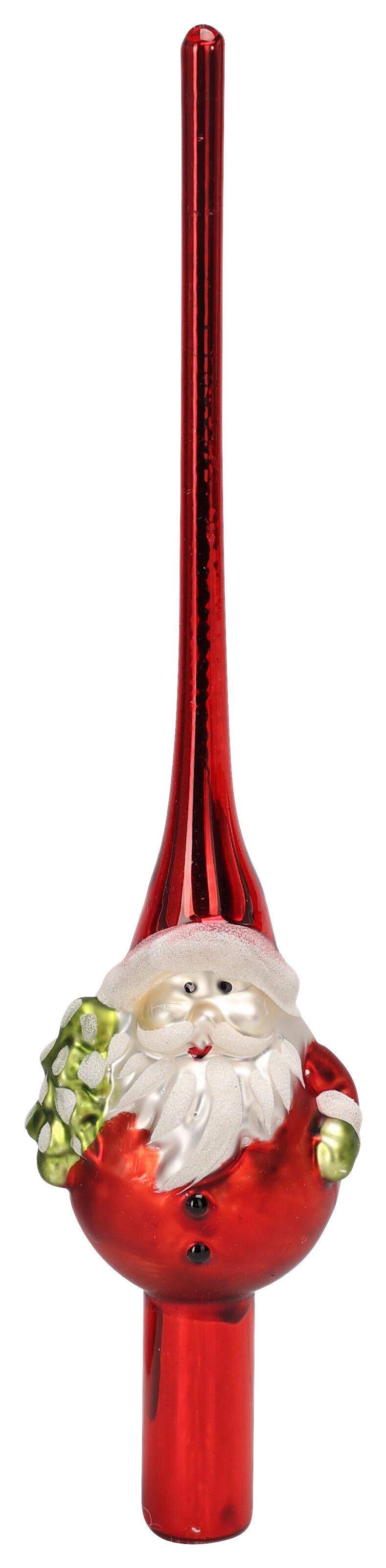 CHRISTBAUMSPITZE ROZE - Rot/Silberfarben, Glas (5,5/4,7/25cm)