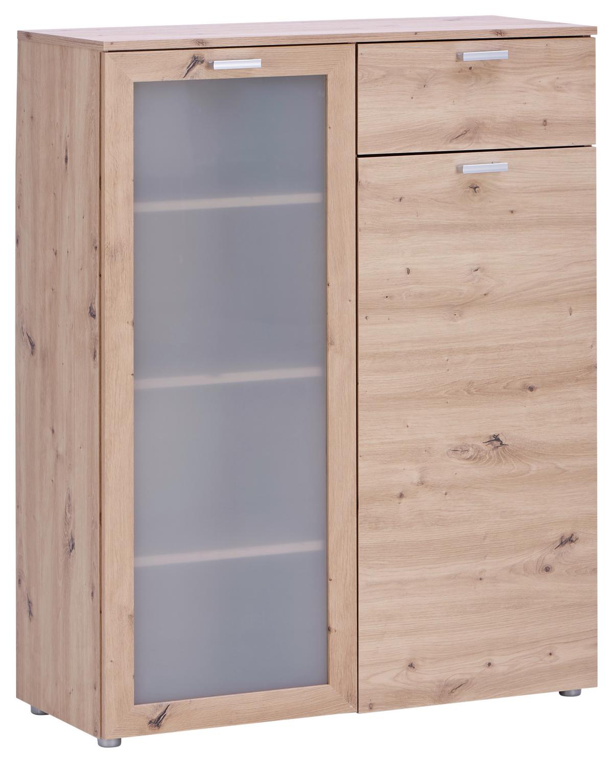 Komoda Xeno, Hrast - Moderno, leseni material (90/115/37cm)