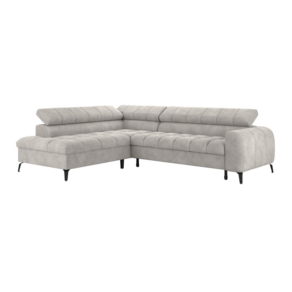 Kutna Garnitura Volf - svijetlo siva/crna, Trend, tekstil/metal (203/261cm) - Modern Living