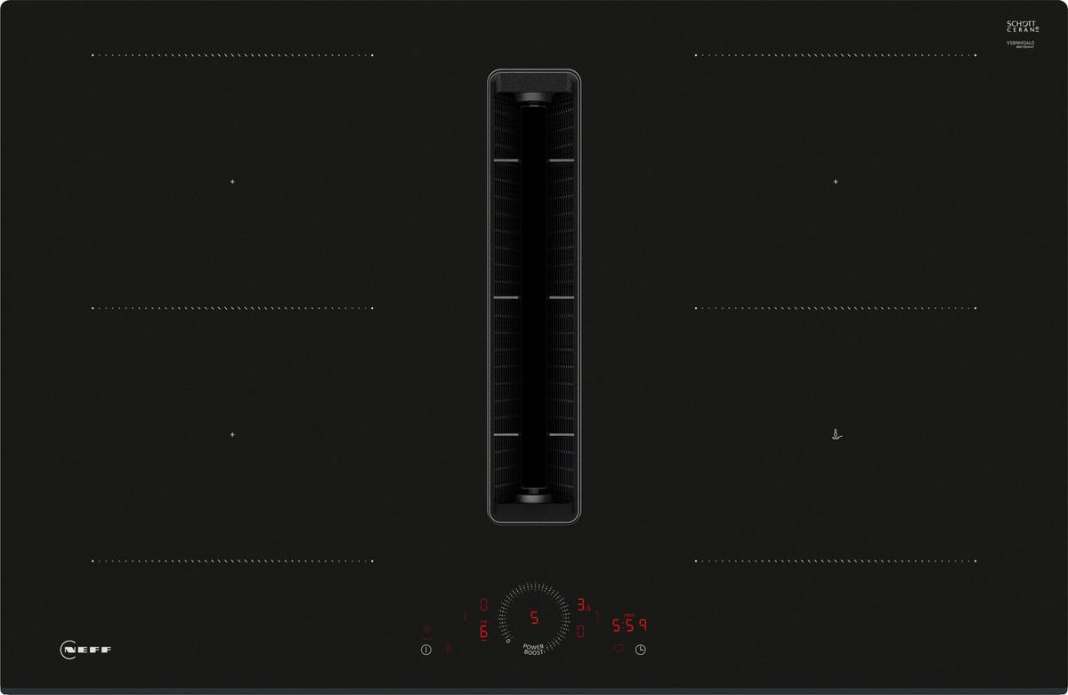 Kochfeld-Dunstabzug-Kombi V58FHQ4L0 - Schwarz, MODERN, Glas (80,2/22,3/52,2cm) - Neff