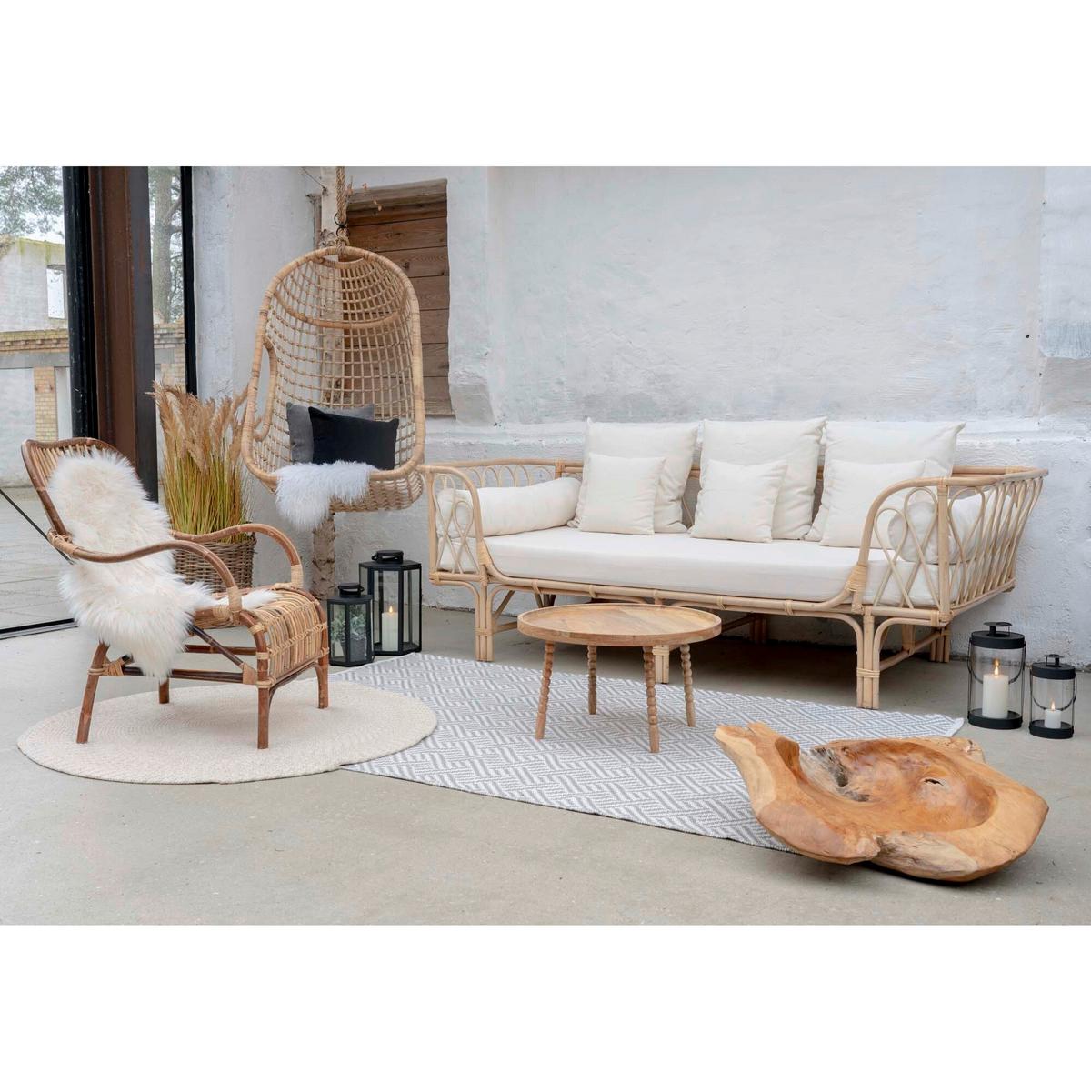 Couchtisch Jammu Echtholz ca. 60x60x35 cm - Hellbraun/Naturfarben, Design, Holz (60/60/35cm) - MID.YOU