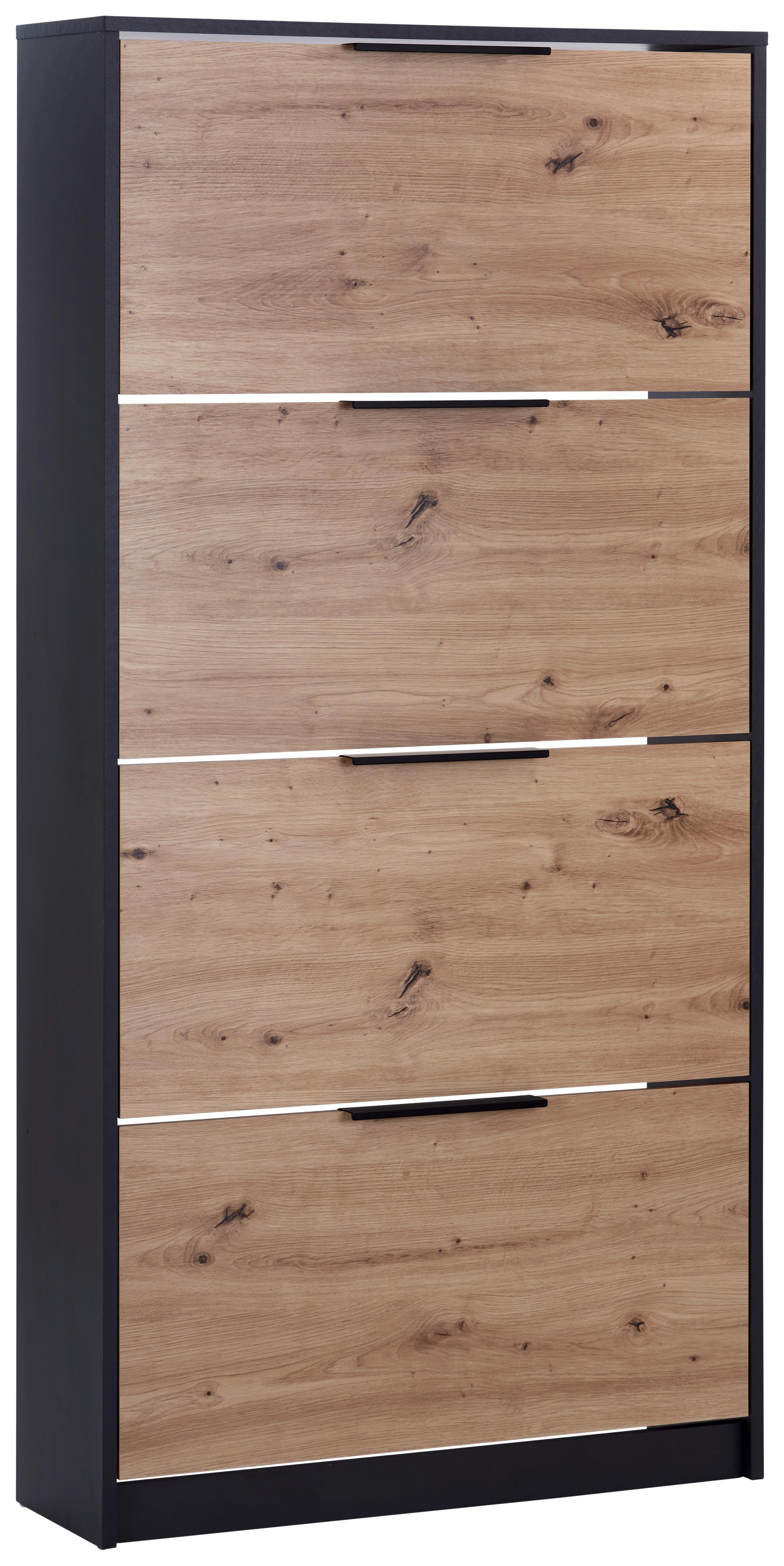 Omara Z Loputami Za Čevlje Anna 01, Antracit, Hrast - črna/barve hrasta, Moderno, kovina/leseni material (79/162,3/25cm) - Mömax