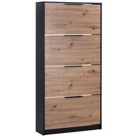 Omara Z Loputami Za Čevlje Anna 01, Antracit, Hrast - črna/barve hrasta, Moderno, kovina/leseni material (79/162,3/25cm) - Mömax