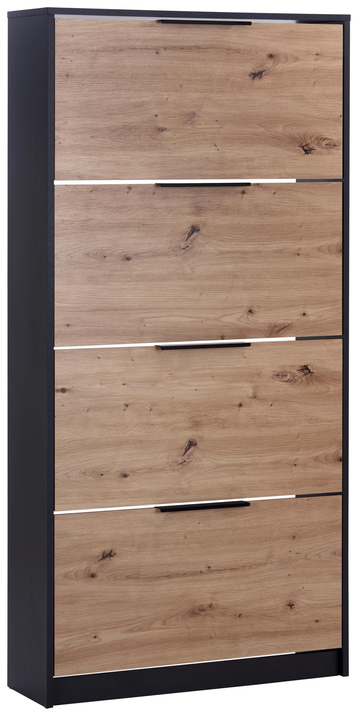 Omara Z Loputami Za Čevlje Anna 01, Antracit, Hrast - črna/barve hrasta, Moderno, kovina/leseni material (79/162,3/25cm) - Mömax