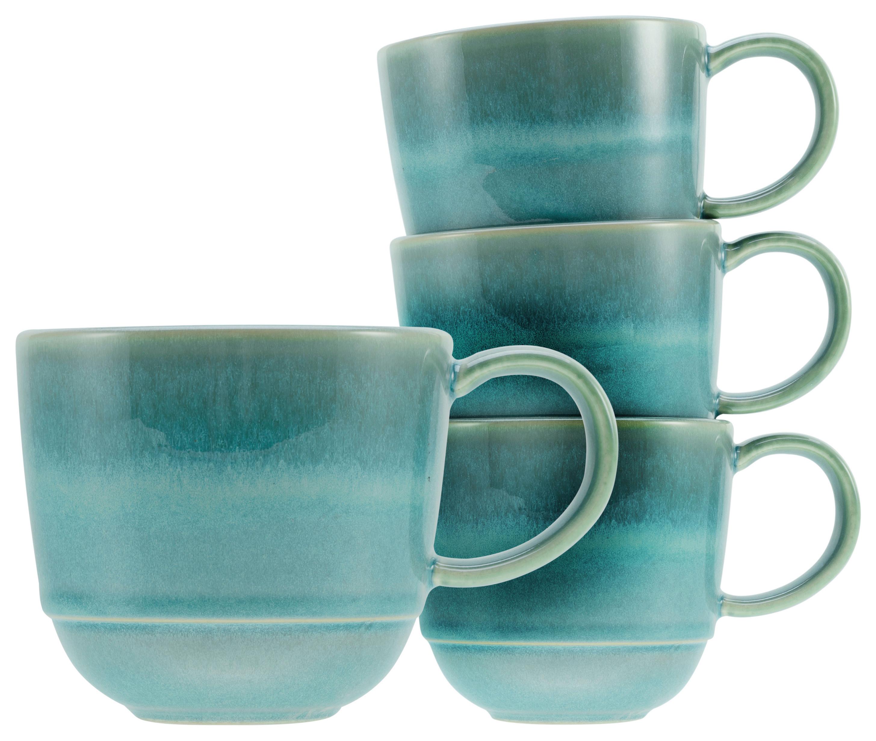 Set Skodelic Yuki Uno, 4-Delni - modra/zelena, Basics, keramika (370ml) - Creatable