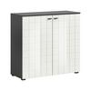 Komoda Monte - bijela visoki sjaj/crna, Design, drvni materijal/plastika (92/87/37cm) - Modern Living