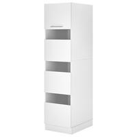 Wäscheschrank Clara Weiß B/H: ca. 50x200 cm - Edelstahlfarben/Weiß, KONVENTIONELL, Holzwerkstoff/Metall (50/200/67,6cm) - Respekta