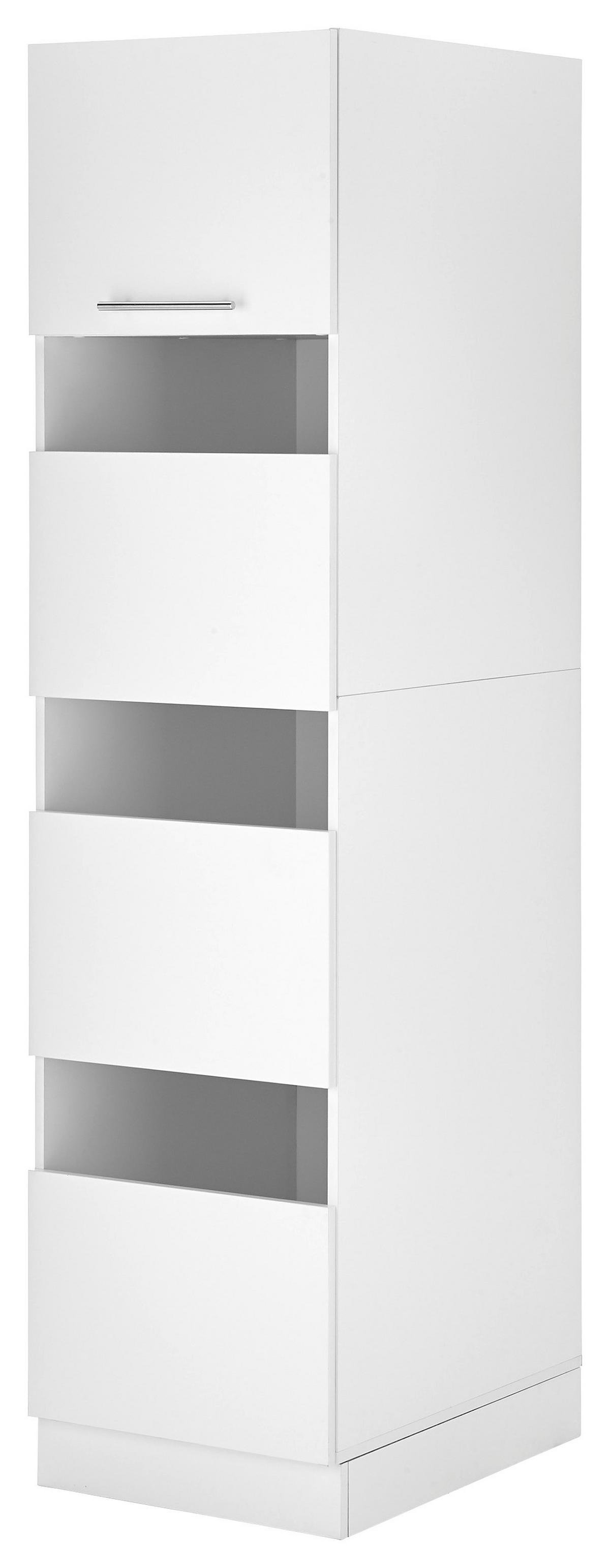 Wäscheschrank Clara Weiß B/H: ca. 50x200 cm - Edelstahlfarben/Weiß, KONVENTIONELL, Holzwerkstoff/Metall (50/200/67,6cm) - Respekta