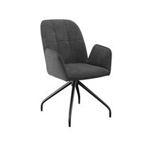 Naslanjač Fria, Temno Siva, Vrtljiv - temno siva/črna, Konvencionalno, kovina/tekstil (59/86/62cm)