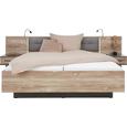 Bettanlage Grau/Kiefer 180x200cm - Dunkelgrau/Kieferfarben, LIFESTYLE, Holzwerkstoff/Kunststoff (304,6/208,7/58,5cm) - MODERN LIVING