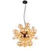Hängeleuchte Udo Goldfarben max. 25 Watt - Goldfarben/Schwarz, Design, Glas/Metall (55/120cm) - Globo