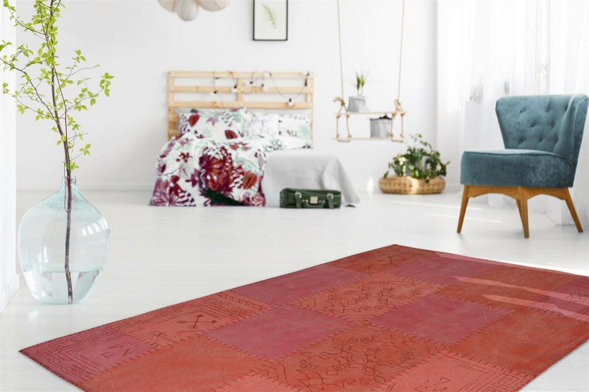 Flachwebeteppich Lyrical 210 Multi/rot 120x170 - Rot/Multicolor, Basics, Textil (120/170cm) - Kayoom