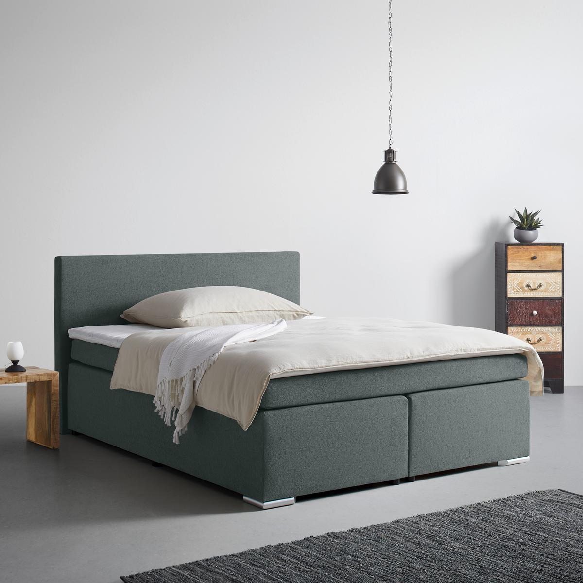 Boxspring Krevet Mira 2 - antracit, Moderno, metal/tekstil (160/200cm) - Based