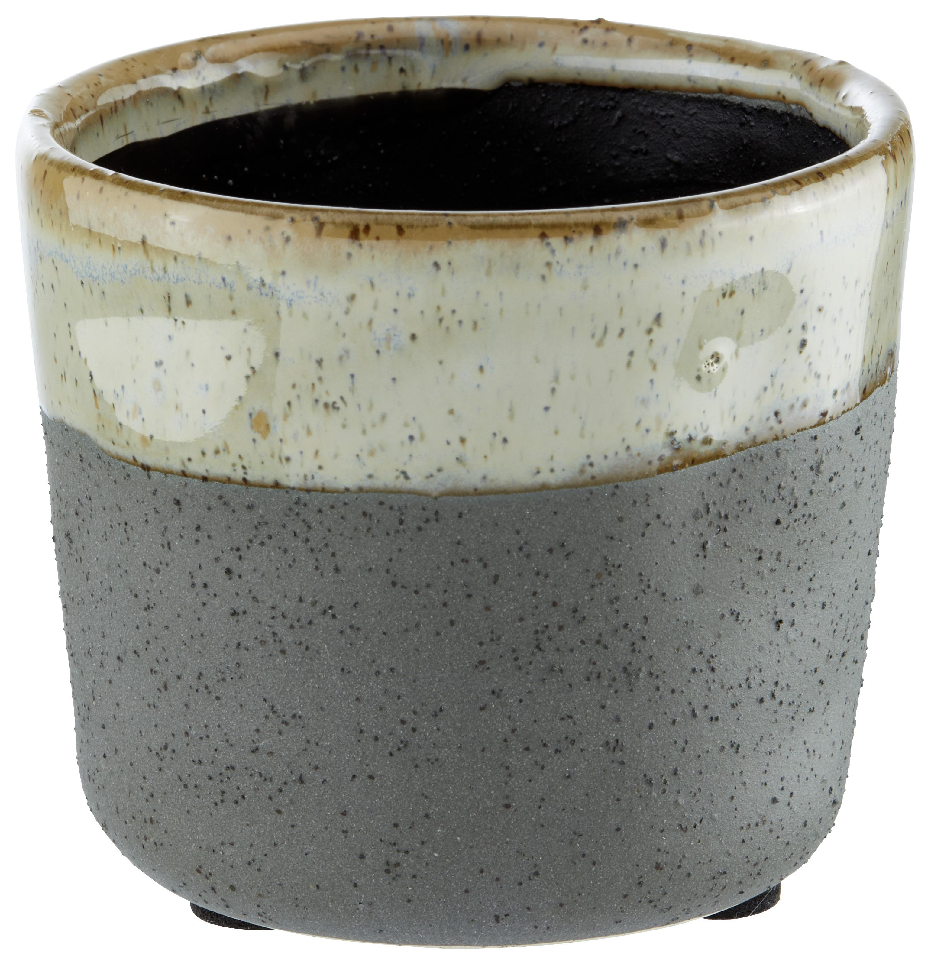 Übertopf Stoneware aus Steinzeug Ø ca. 7cm - Grau, Keramik (7/6cm) - Modern Living