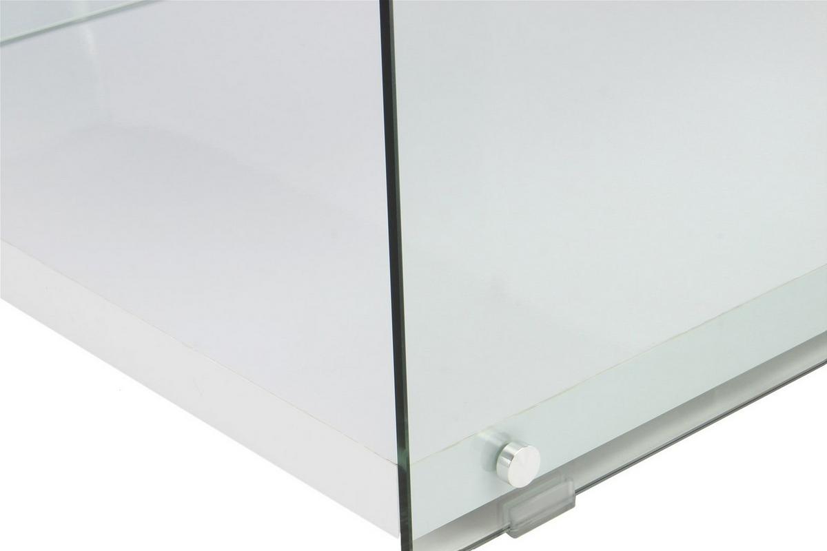 Beistelltisch Tv-Tisch Elementary 100 Weiss - Weiss, Design, Glas/Holz (120/45/60cm) - Kayoom