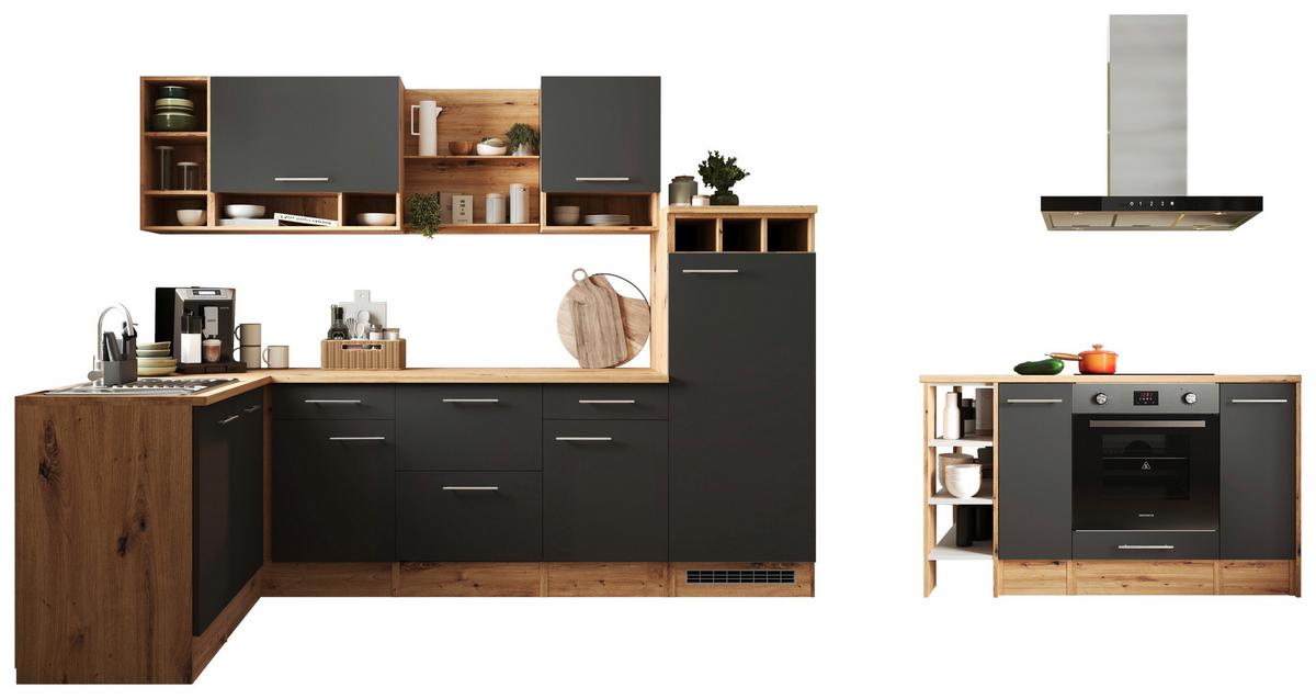 Kotna Kuhinja Z Aparati Hilde, 280x172cm - siva/barve aluminija, Design, kovina/leseni material (280/172cm) - Respekta