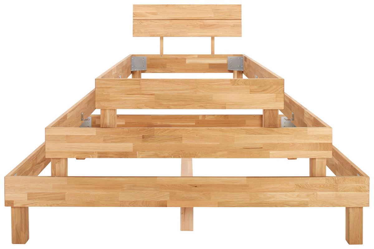 Bett aus Eiche massiv ca. 180x200cm - Eichefarben, KONVENTIONELL, Holz (180/200cm) - Based
