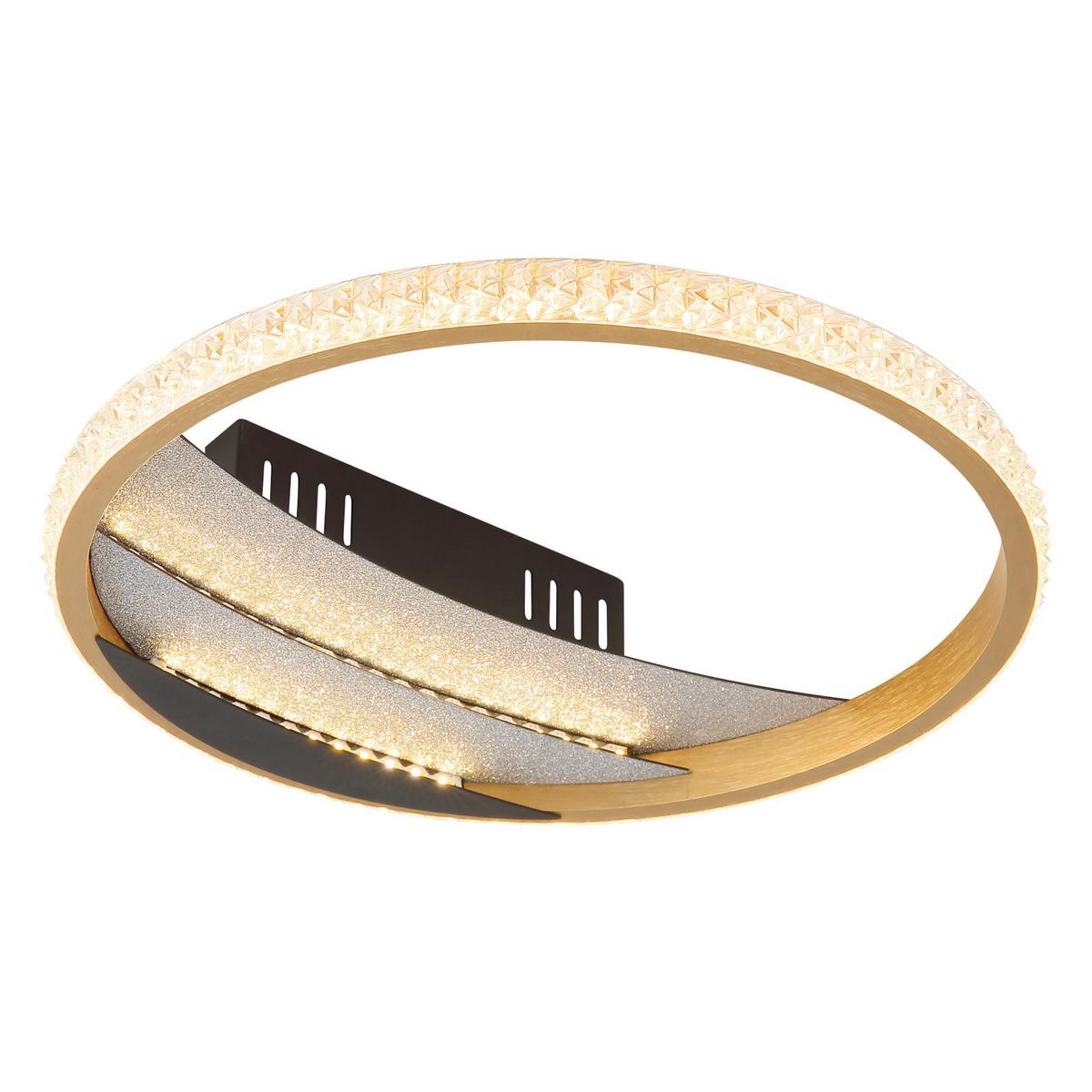 Led Stropna Svjetiljka Constance - zlatne boje/crna, Design, metal/plastika (29.5/6cm) - Globo